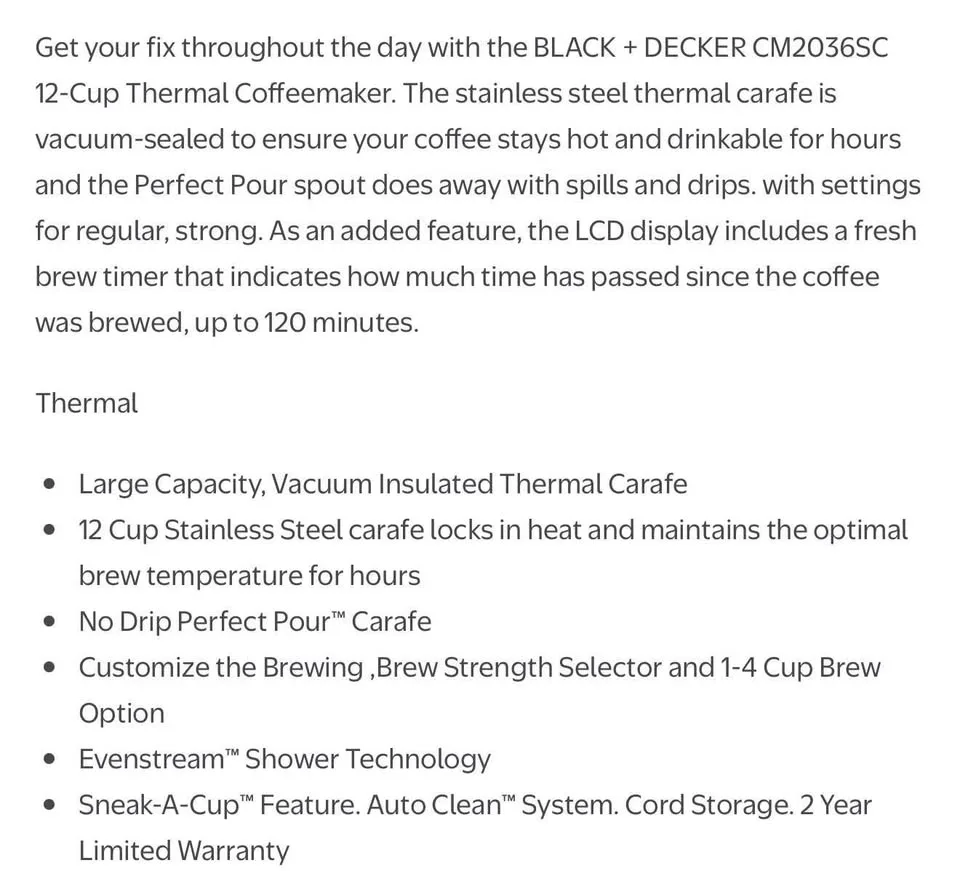 BLACK+DECKER 12-Cup Thermal Coffeemaker image indicator(3)