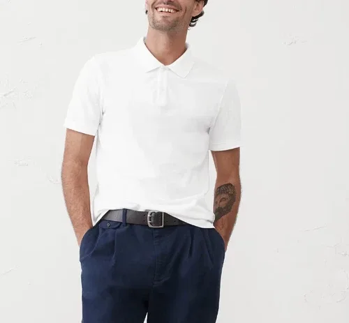 Banana Republic Cotton Monogram Polo XS White