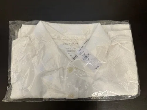 Banana Republic Cotton Monogram Polo XS White image indicator(2)