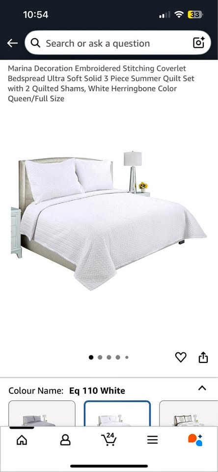 3 Piece Embroidered Quilt Set Queen/Full Size