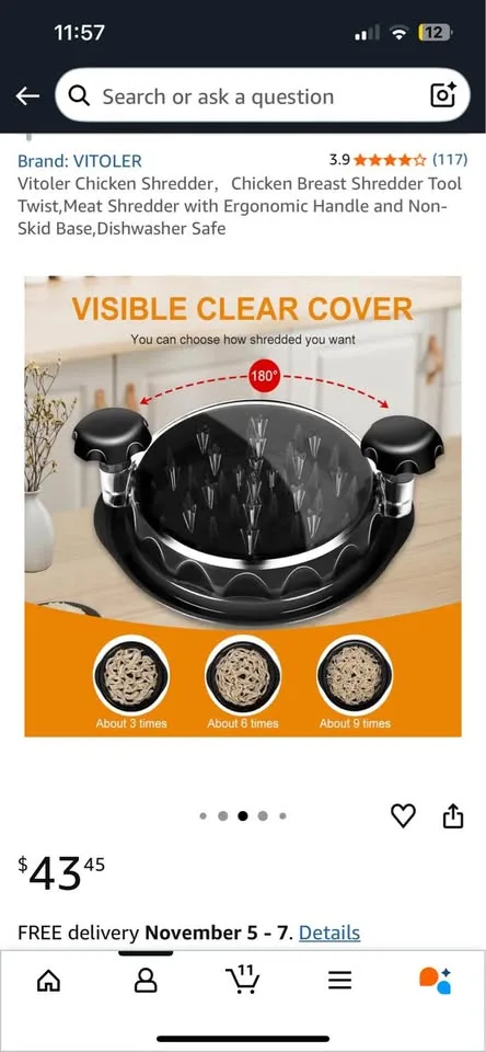 Chicken Shredder，Chicken Breast Shredder Tool Twist image indicator(3)