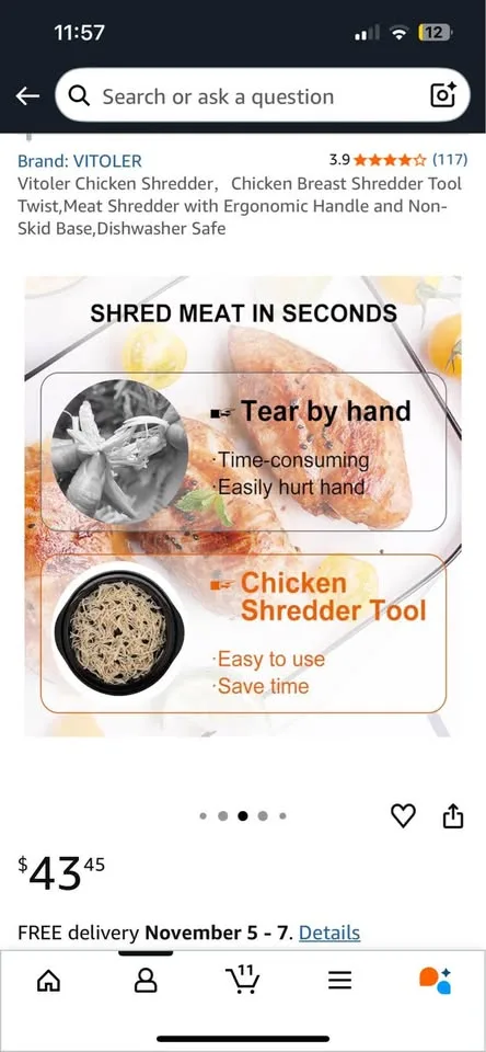 Chicken Shredder，Chicken Breast Shredder Tool Twist image indicator(4)