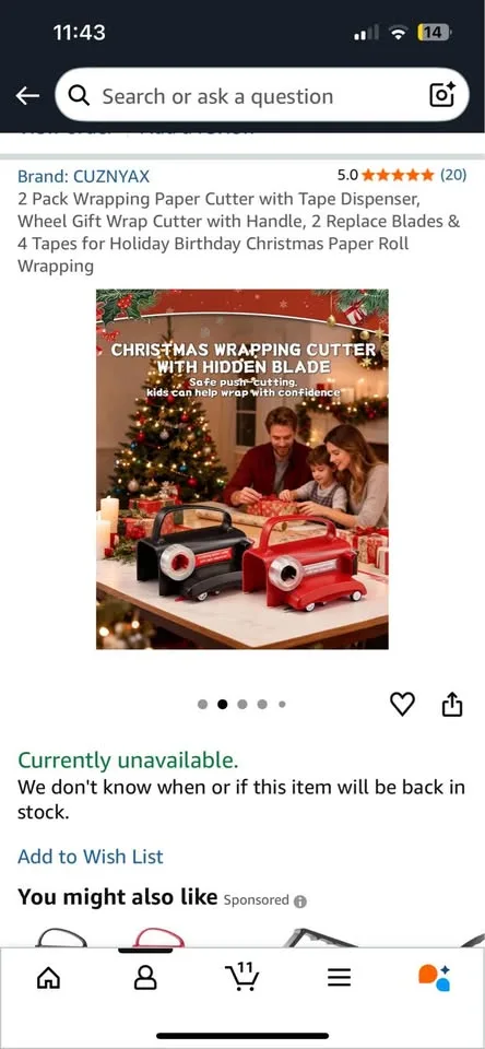 New 2 Pack Wrapping Paper Cutter with Tape Dispenser. It can als image indicator(2)