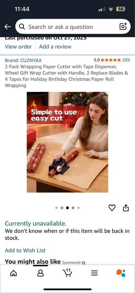 New 2 Pack Wrapping Paper Cutter with Tape Dispenser. It can als image indicator(3)