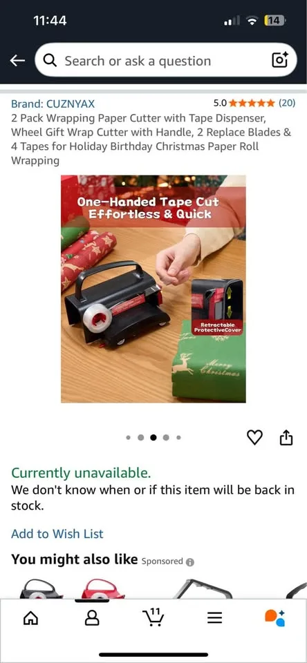 New 2 Pack Wrapping Paper Cutter with Tape Dispenser. It can als image indicator(4)