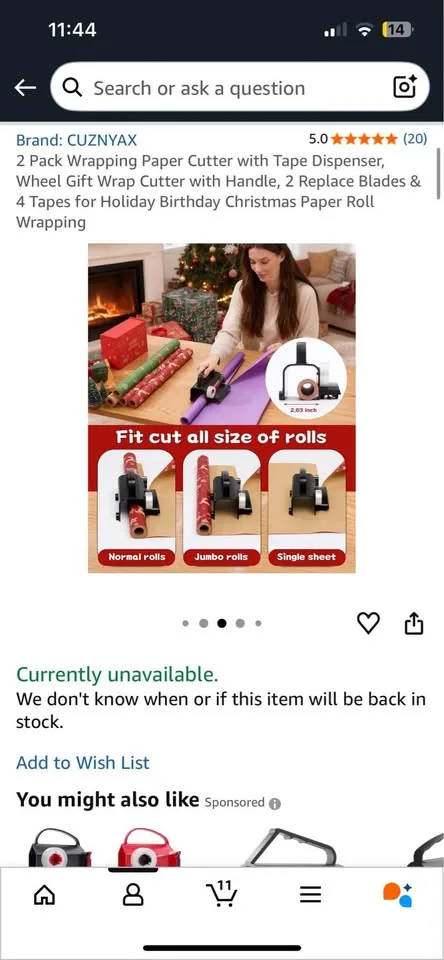 New 2 Pack Wrapping Paper Cutter with Tape Dispenser. It can als image indicator(5)