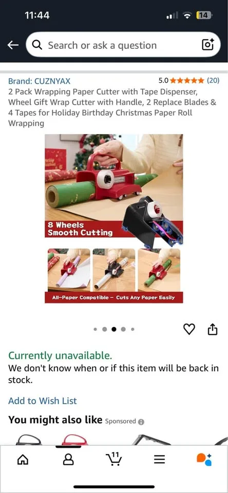 New 2 Pack Wrapping Paper Cutter with Tape Dispenser. It can als image indicator(6)