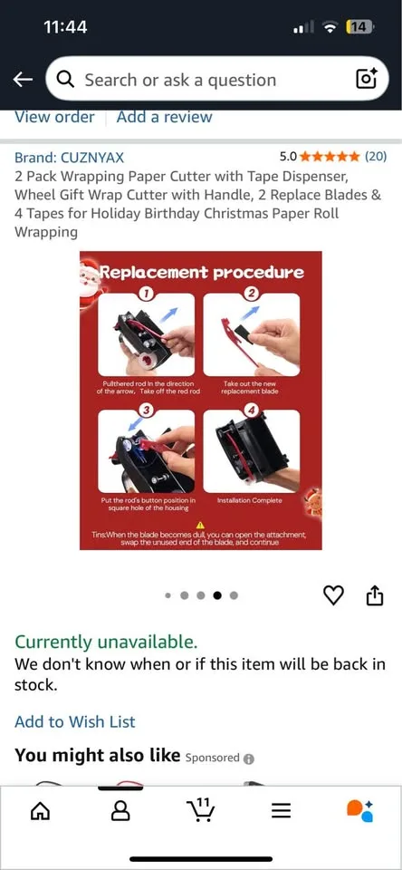 New 2 Pack Wrapping Paper Cutter with Tape Dispenser. It can als image indicator(7)