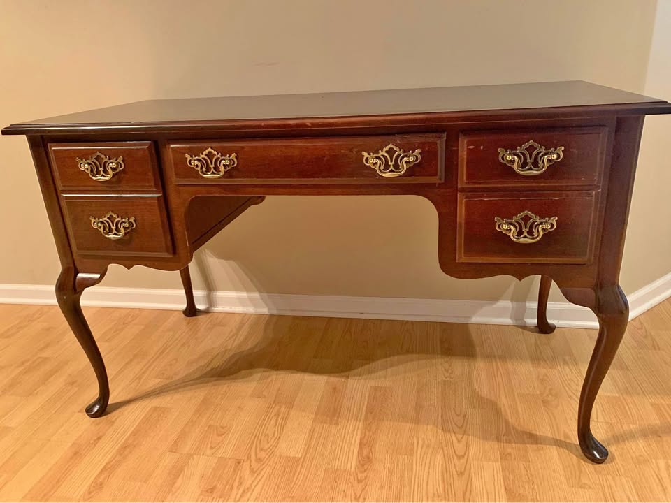 Bassett Brand Solid Cherry Wood Vintage Desk