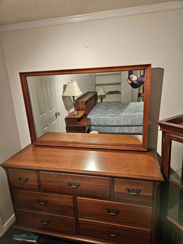 Wood Dresser with Mirror