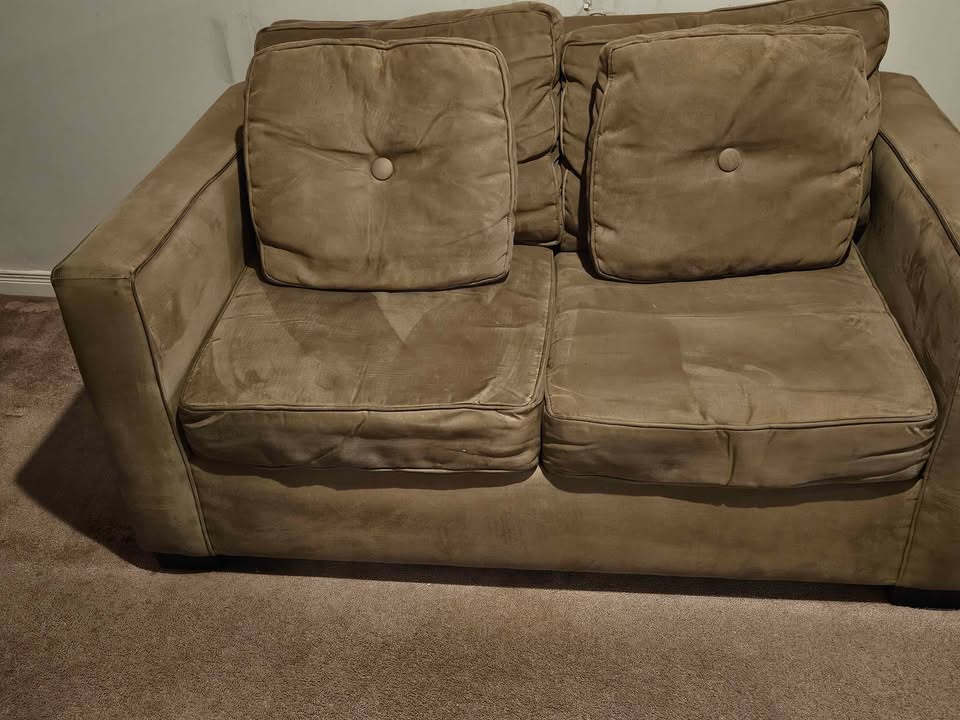 Beige Loveseat Sofa with Cushions - photo 2