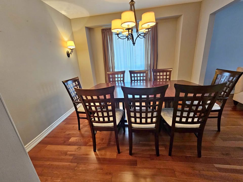 Dining Table with 8 Chairs - Solid Wood