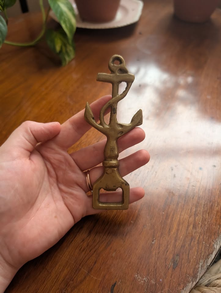 Solid Brass Anchor Bottle Opener - photo 2