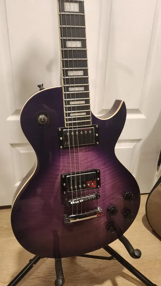 $200 Leo Jaymz SC Electric Guitar - Violet Flame image indicator(3)