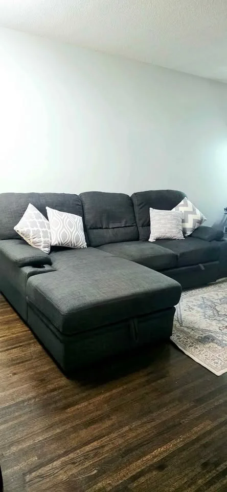 Dark Grey Sectional Sofa Bed with Storage image indicator(2)