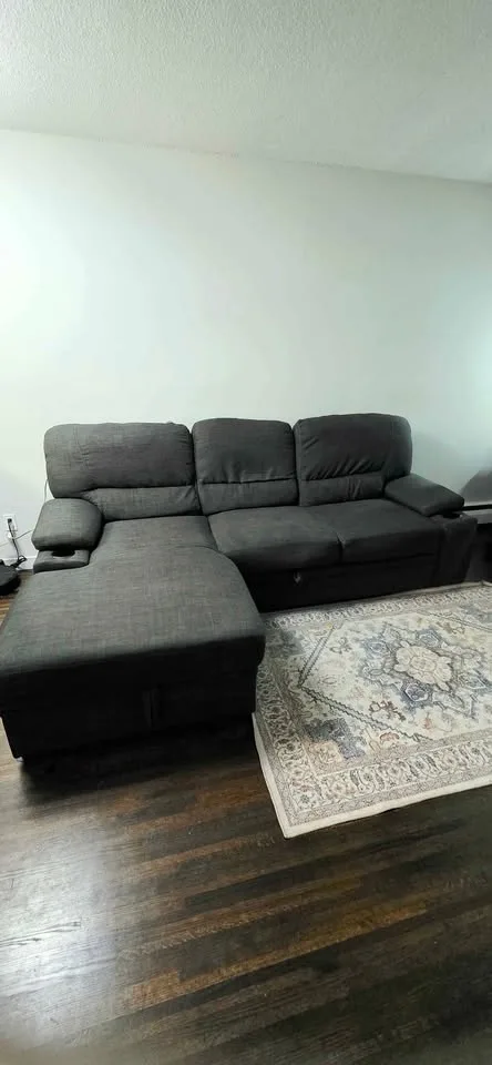 Dark Grey Sectional Sofa Bed with Storage image indicator(3)