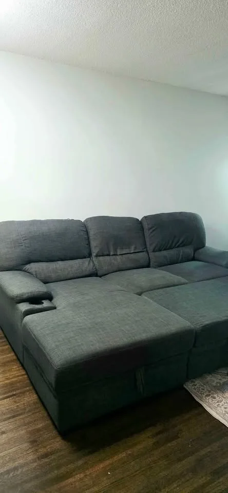 Dark Grey Sectional Sofa Bed with Storage image indicator(4)