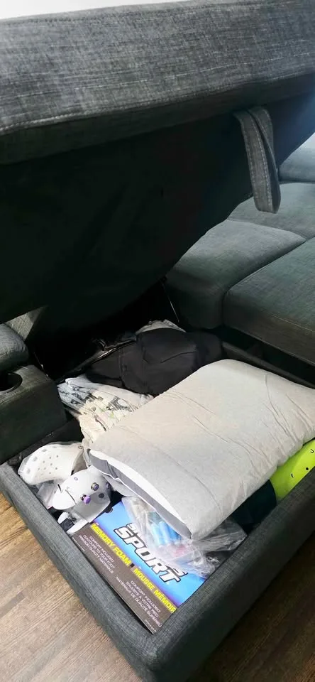 Dark Grey Sectional Sofa Bed with Storage image indicator(5)