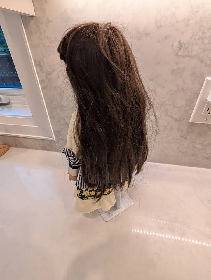 Vintage 1996 Porcelain Doll- glasses, blue eyes, floral dress image indicator(5)