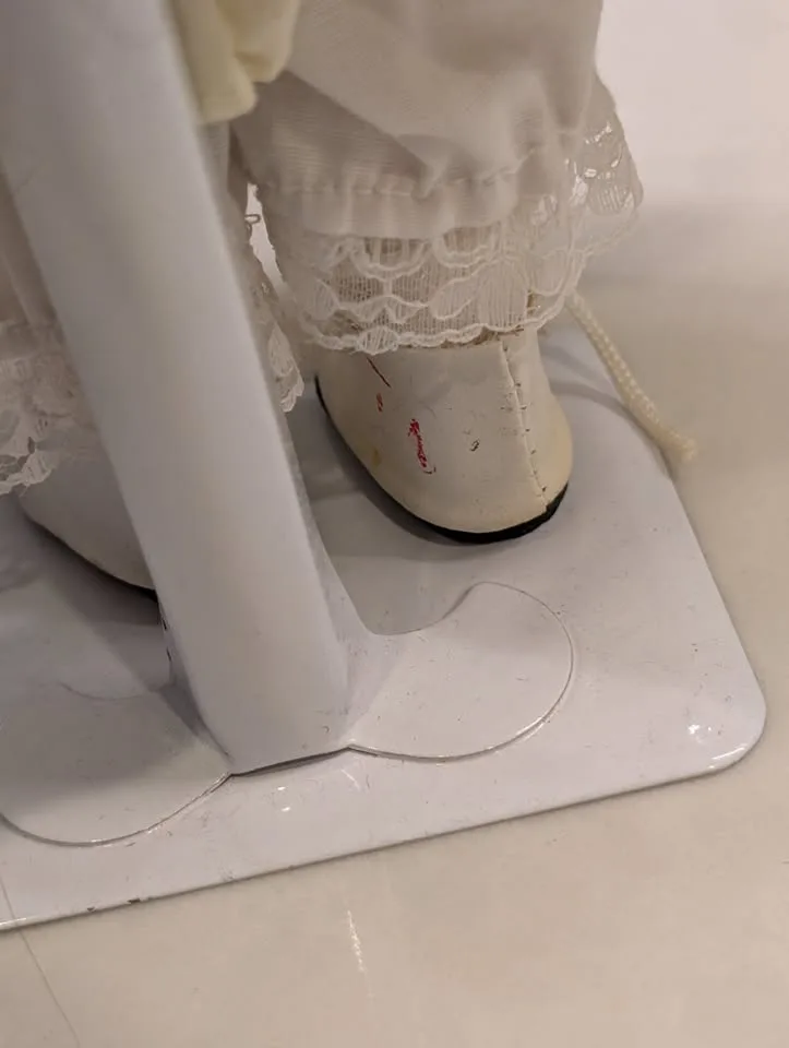 Vintage 1996 Porcelain Doll- glasses, blue eyes, floral dress image indicator(6)