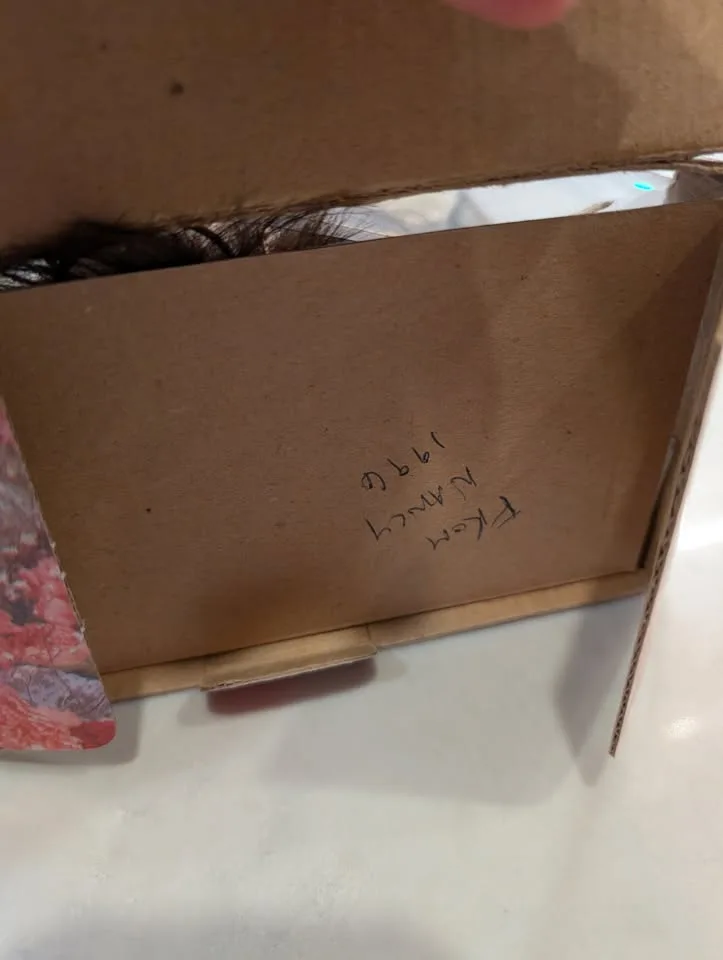 Vintage 1996 Porcelain Doll- glasses, blue eyes, floral dress image indicator(8)