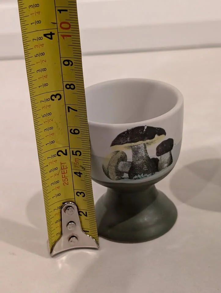 Hardboiled Ceramic Egg Cup with Pedstal Set of Four Mushroom Sty image indicator(5)