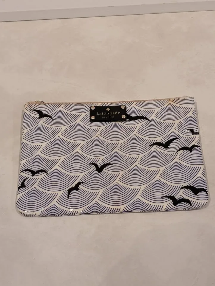 Kate Spade - Blue & White Bird Clutch Cosmetic Bag image indicator(2)