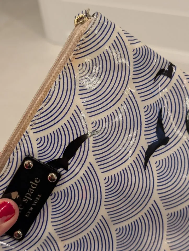 Kate Spade - Blue & White Bird Clutch Cosmetic Bag image indicator(10)