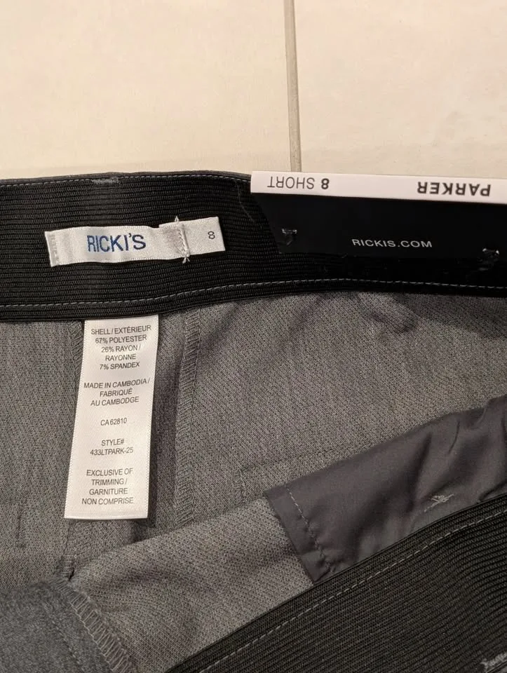 New Ricki's Parker Slim Ankle Pant Size 8 Short Grey image indicator(4)
