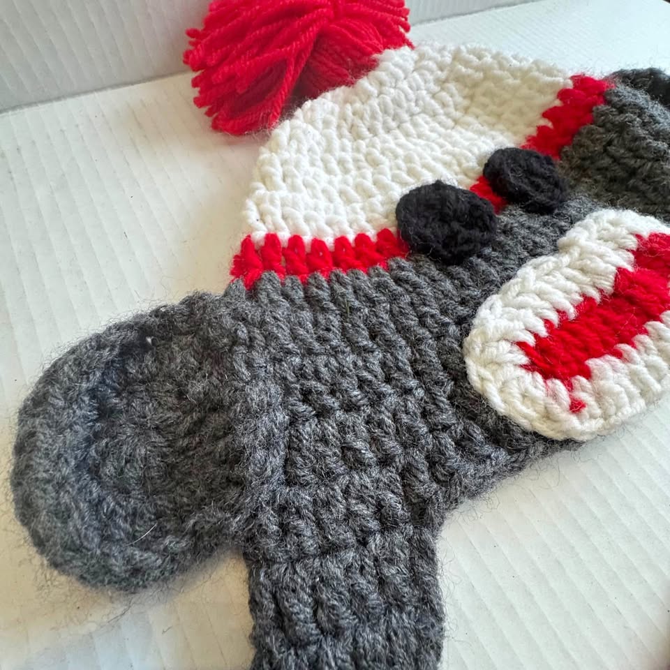 Children's Sock Monkey Winter Hat~Handmade Crochet with Love