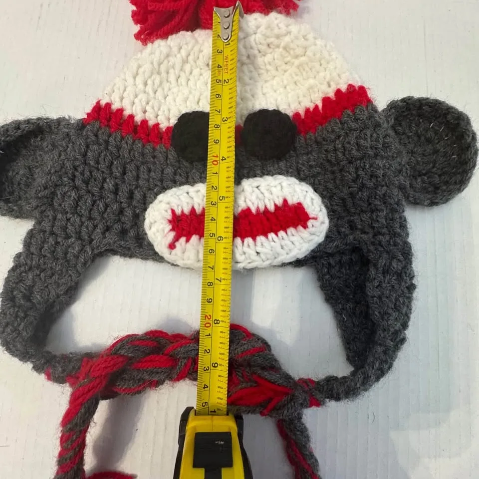 Children's Sock Monkey Winter Hat~Handmade Crochet with Love image indicator(5)