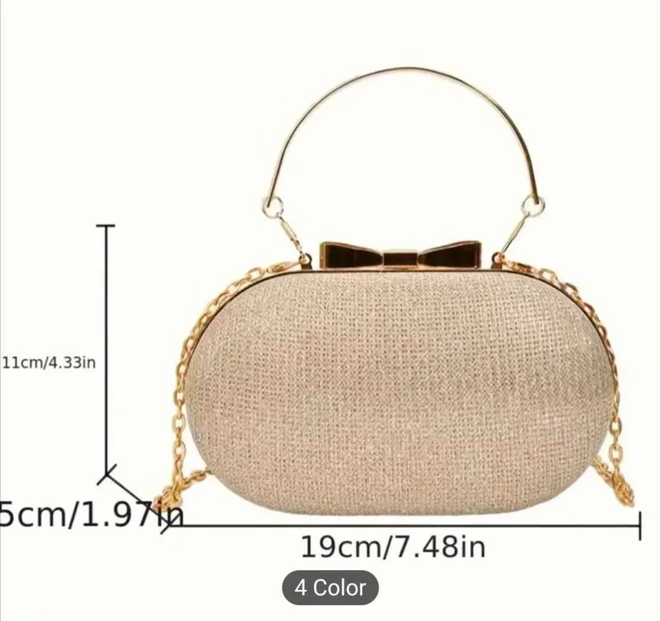 Brand new gold glitter small evening party bag image indicator(2)
