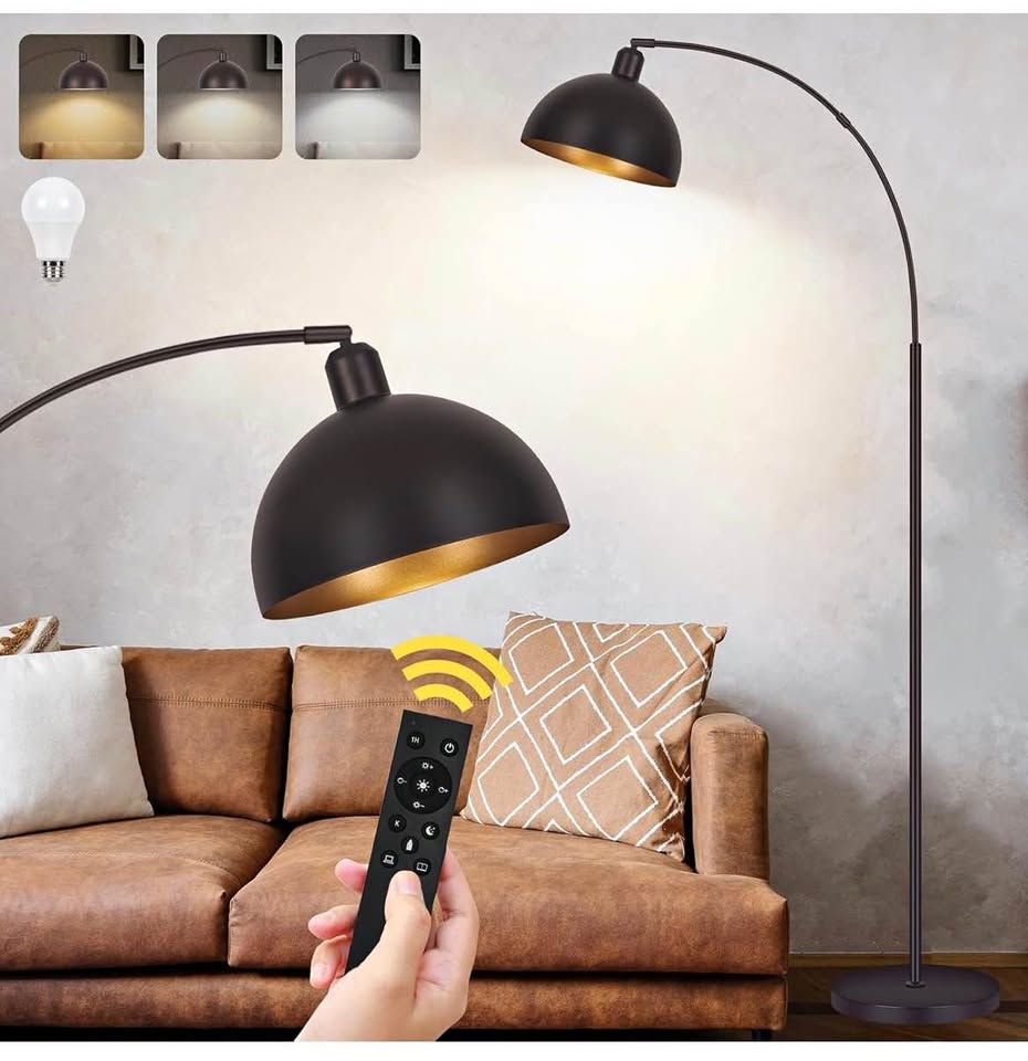 Arc Floor Lamp Oil Rubbed Bronze Orb Modern Standing Lamps Brown