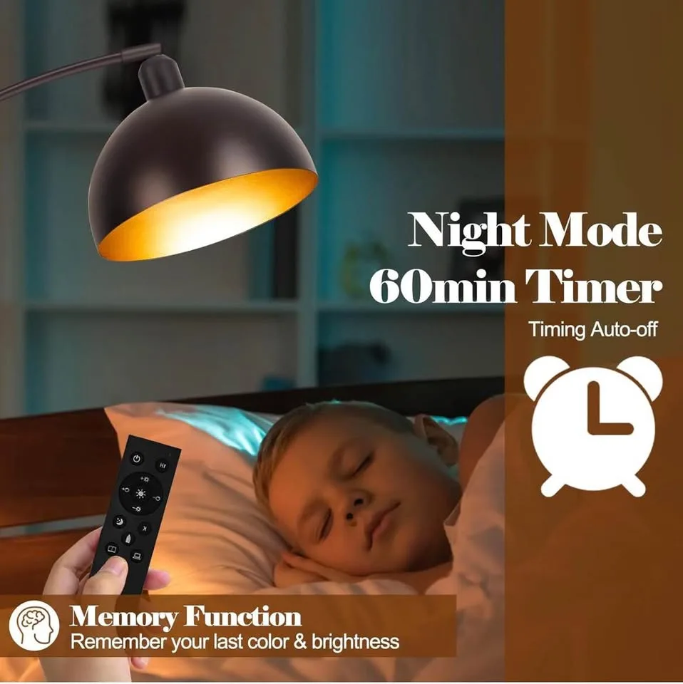 Arc Floor Lamp Oil Rubbed Bronze Orb Modern Standing Lamps Brown image indicator(3)