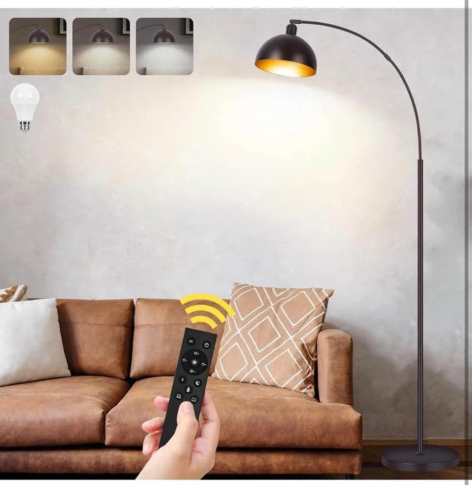 Arc Floor Lamp Oil Rubbed Bronze Orb Modern Standing Lamps Brown image indicator(8)