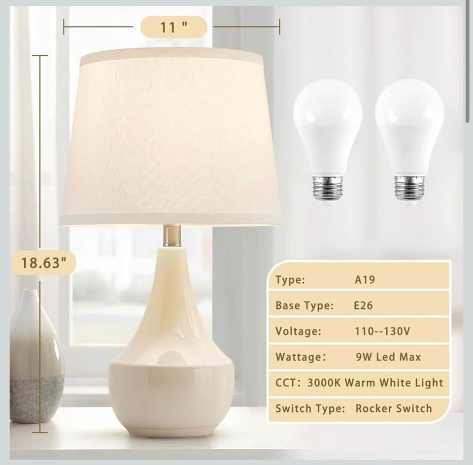 GyroVu Table Lamp Set of 2 Cream Modern Table Lamp - photo 2