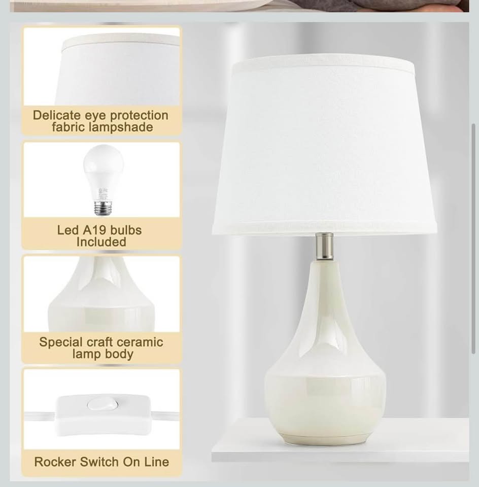 GyroVu Table Lamp Set of 2 Cream Modern Table Lamp - photo 4