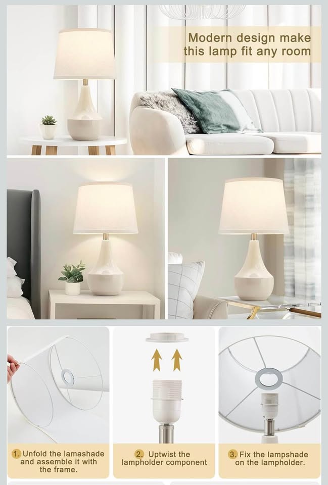 GyroVu Table Lamp Set of 2 Cream Modern Table Lamp - photo 5