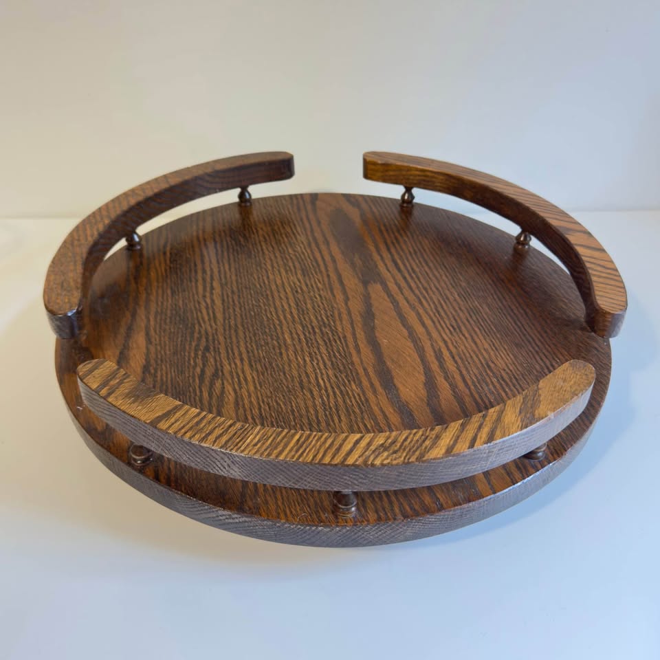 Vintage 70's Solid Wood Lazy Susan - photo 2
