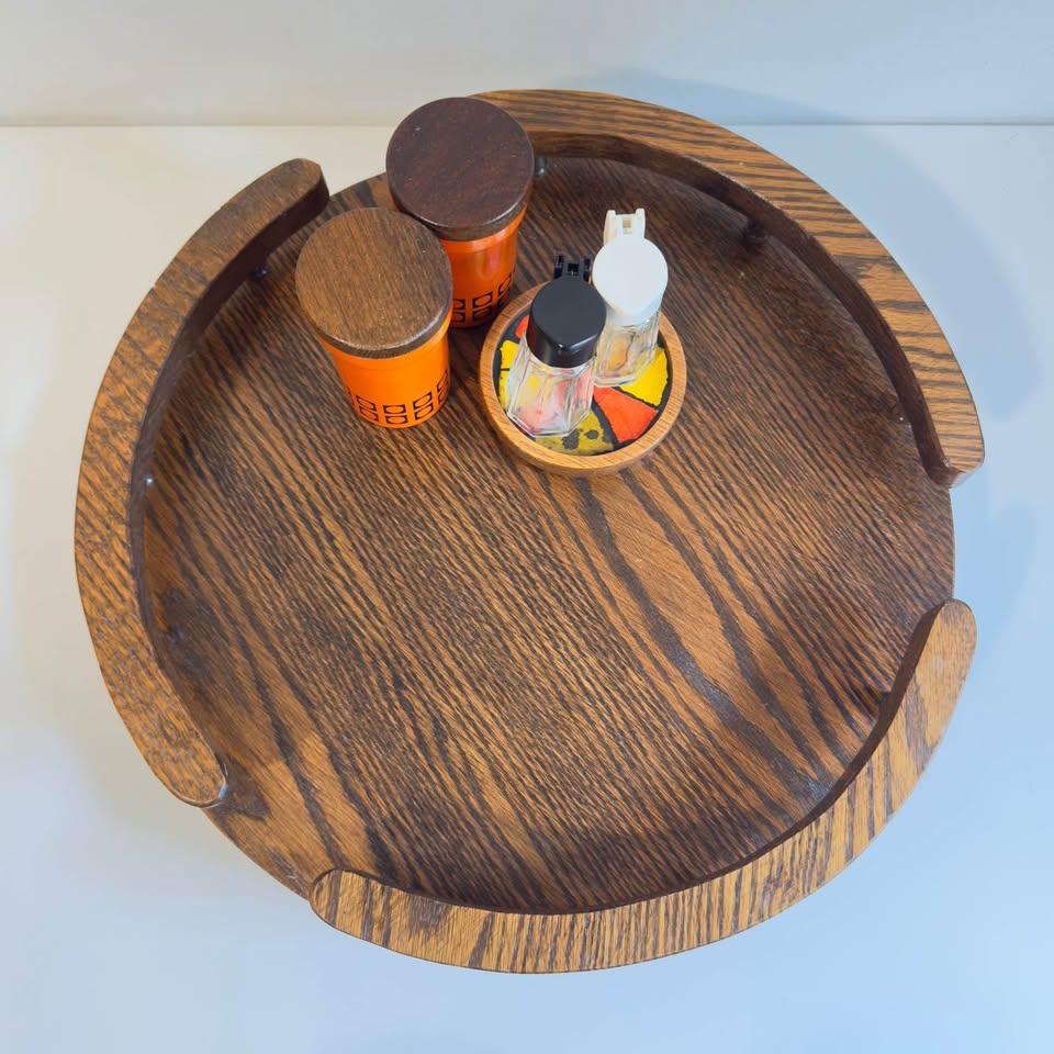 Vintage 70's Solid Wood Lazy Susan - photo 4
