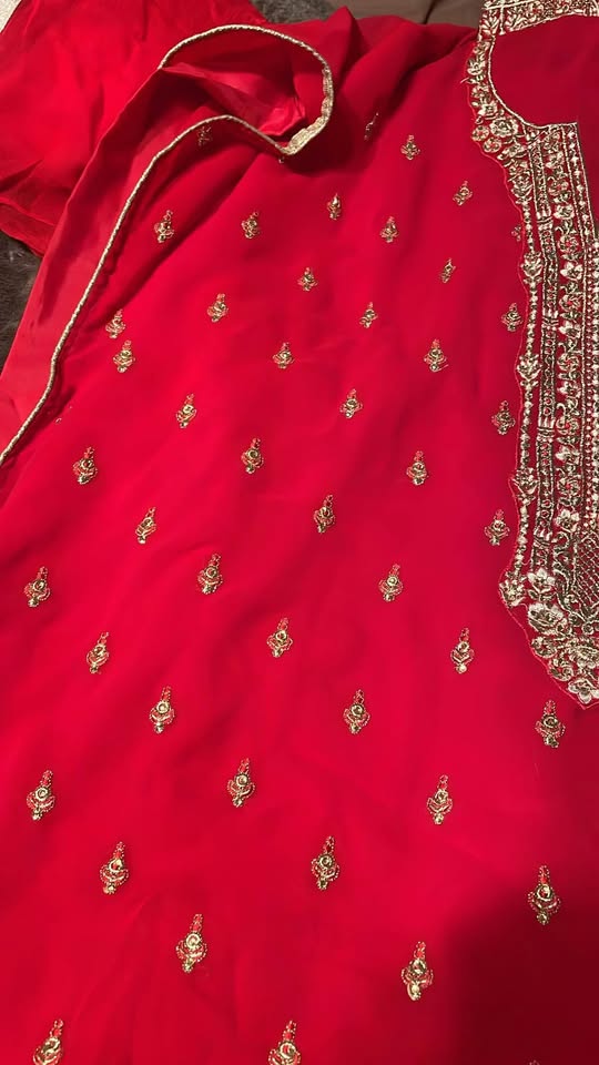 Unstitched red fabric for Punjabi suit - photo 2