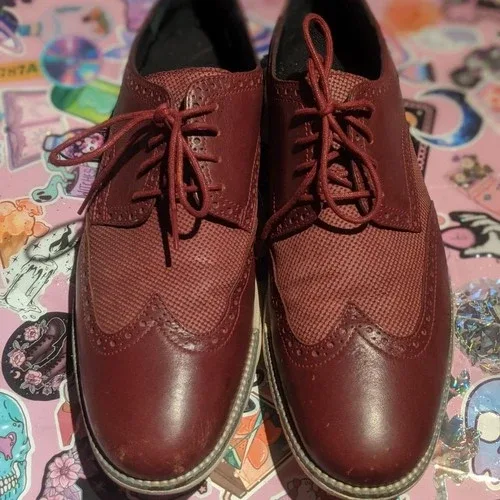 🥕 Cole Haan Leather Oxford Wingtip Burgundy Mens US 11M image indicator(3)