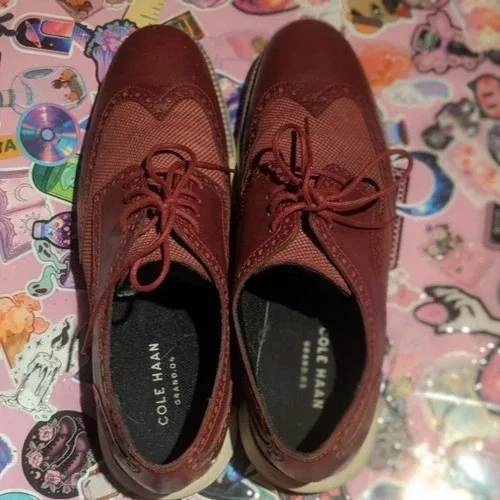 🥕 Cole Haan Leather Oxford Wingtip Burgundy Mens US 11M image indicator(5)