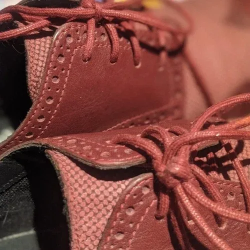 🥕 Cole Haan Leather Oxford Wingtip Burgundy Mens US 11M image indicator(6)