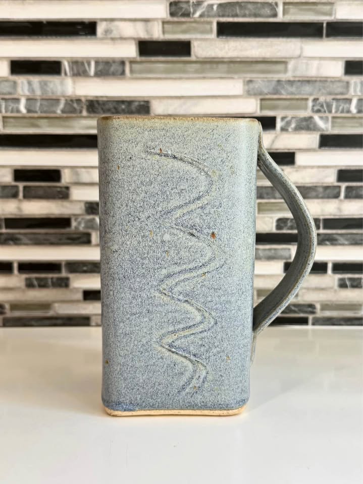 Handmade Blue Pottery Jug/Vase w/ Handle