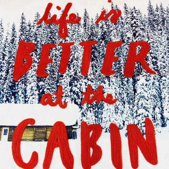 Set of 2 ~ Indigo Pillow Covers “Life Is Better At The Cabin” - photo 2