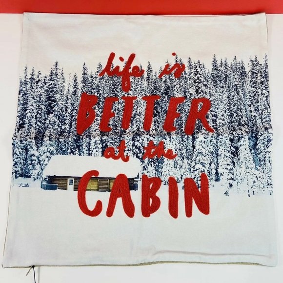 Set of 2 ~ Indigo Pillow Covers “Life Is Better At The Cabin” - photo 3
