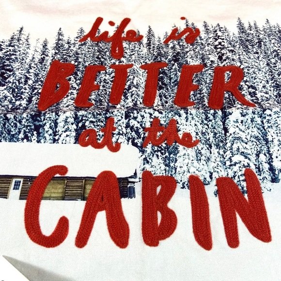 Set of 2 ~ Indigo Pillow Covers “Life Is Better At The Cabin” - photo 4