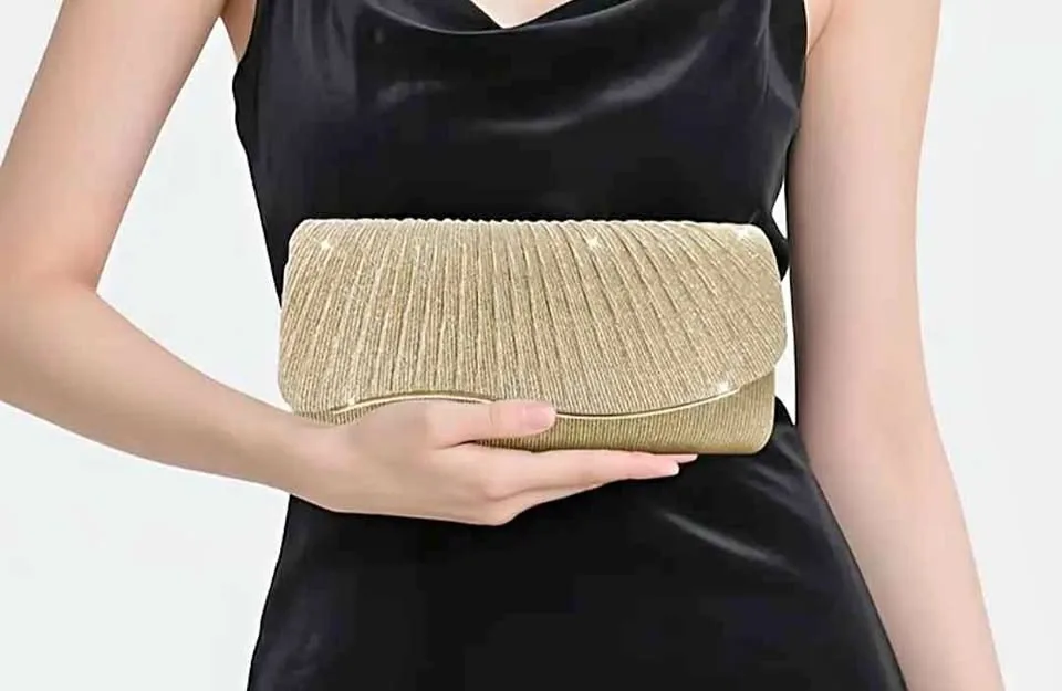 Brand new golden color shiny evening party purse ( firm price) thumbnail
