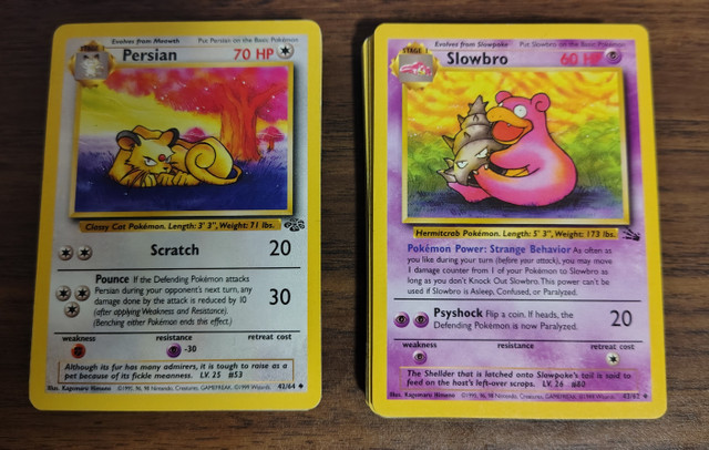 Pokemon Cards Jungle and Fossil Bulk Common & Uncommon 60 Cards - photo 2